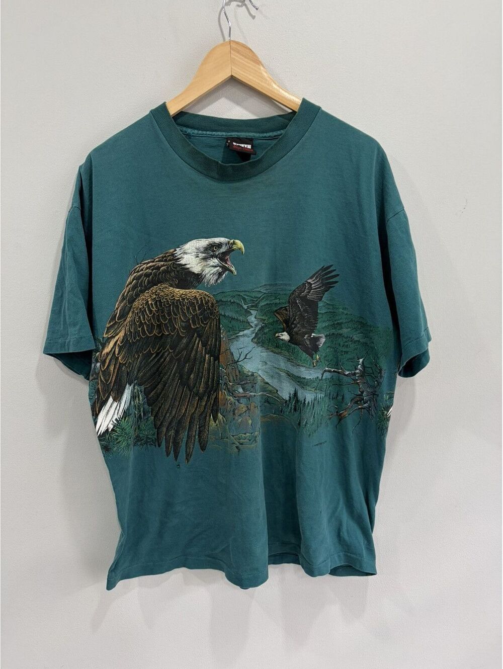 Vintage Eagle Animal Tee Shirt Forest Green